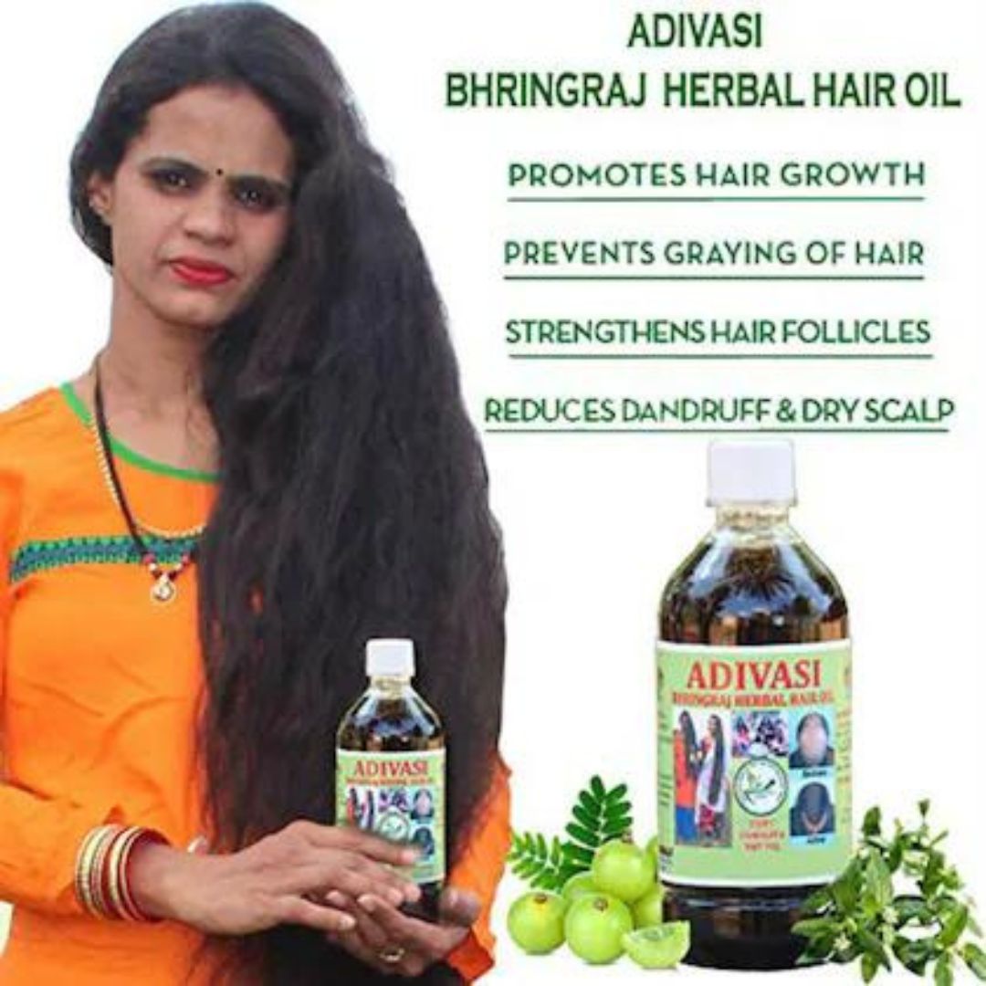 Ayurvedic Adivasi Herbal Hair Oil Pure Herbal Hair Care Adivasi Hair Growth And Hair Fall Control Oil | Repairs Frizzy Hair Nourishment | 125ml Pack of 2