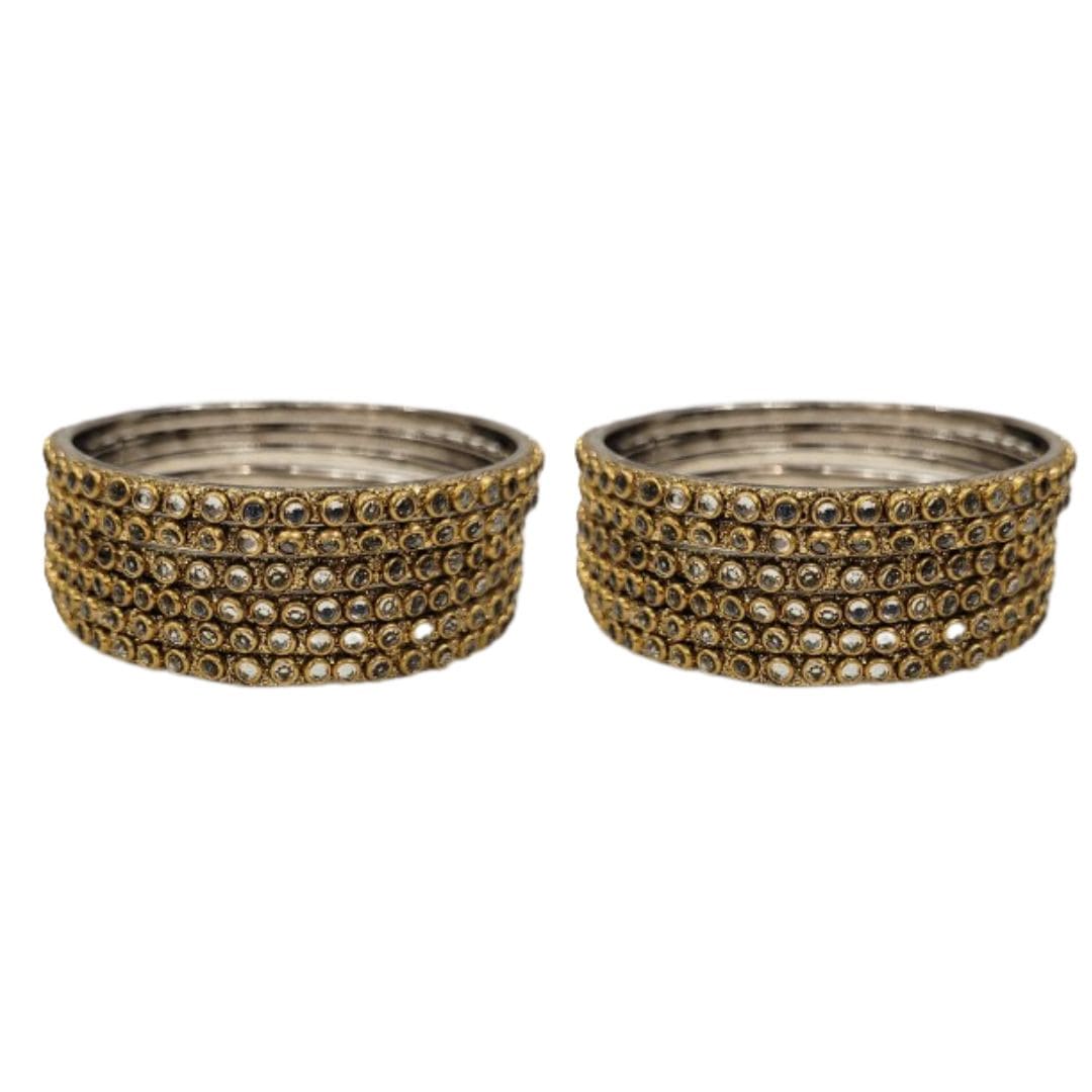 Metal Stone Bangles Set