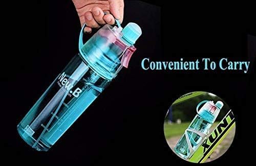 New B Portable Mist Spray Sports Water Bottle for Outdoor Sports, Running and Gym, Cycling, Camping & Hiking | Stay Refreshed and Hydrate, 600ml