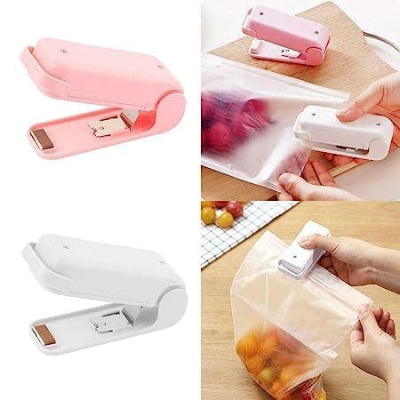 7675 Mini Sealing Machine Plastic Bag Sealer Portable Mini Super Seal Packing Plastic Bag Tool Sealing Machine Hand Held Heat (1Pc)