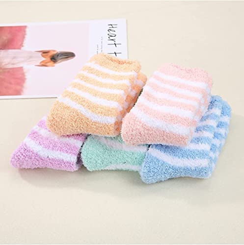 Check My Kart Women's Colorful Soft and Fuzzy Feather Winter Warm Socks without thumb (Pack of 5)