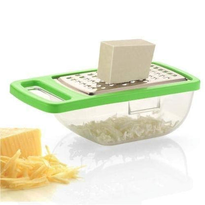 Mini Cheese and Garlic Grater Slicer, Chopper with Stainless Steel Blades -with Storage Container