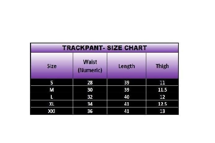 Track pants size Charts