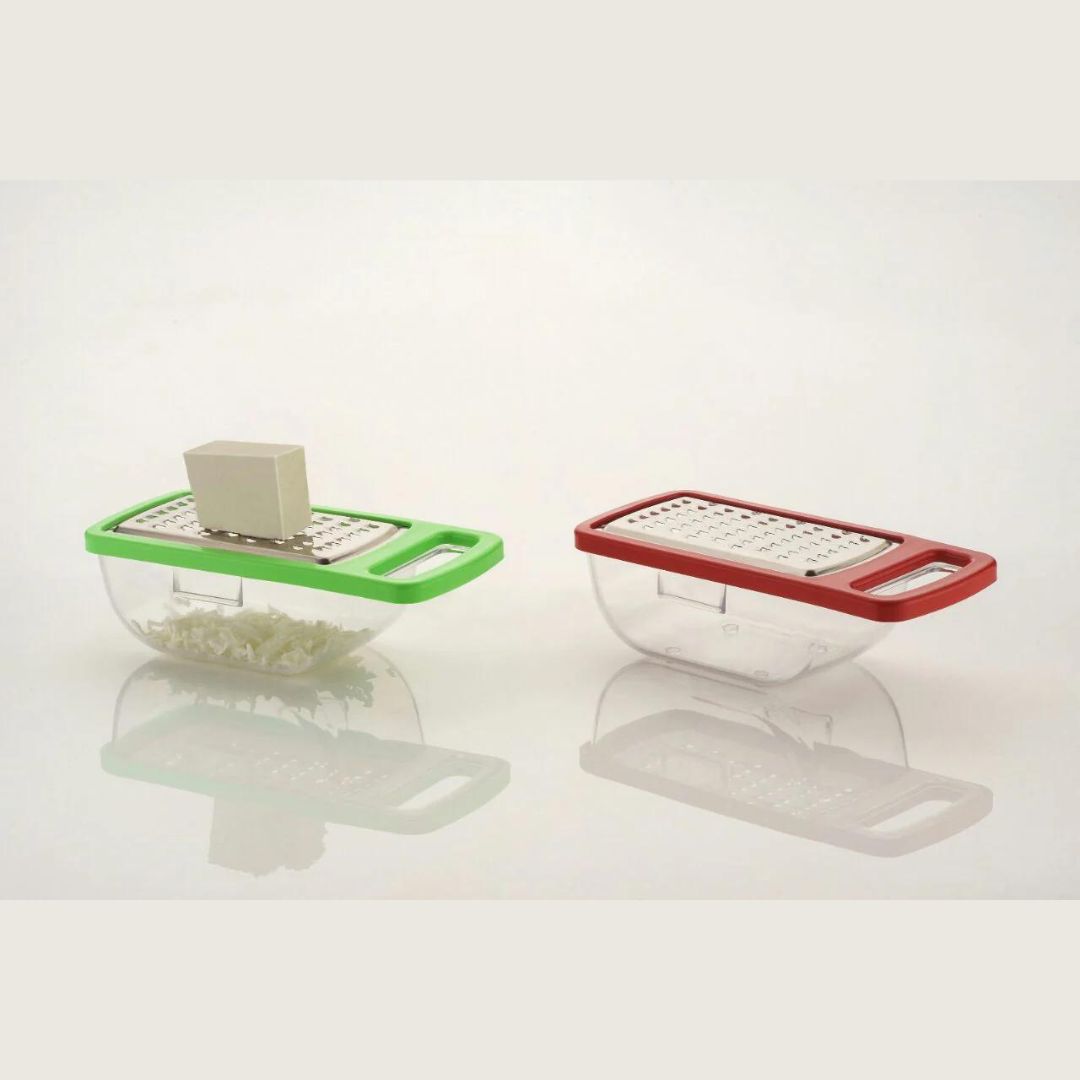 Mini Cheese and Garlic Grater Slicer, Chopper with Stainless Steel Blades -with Storage Container