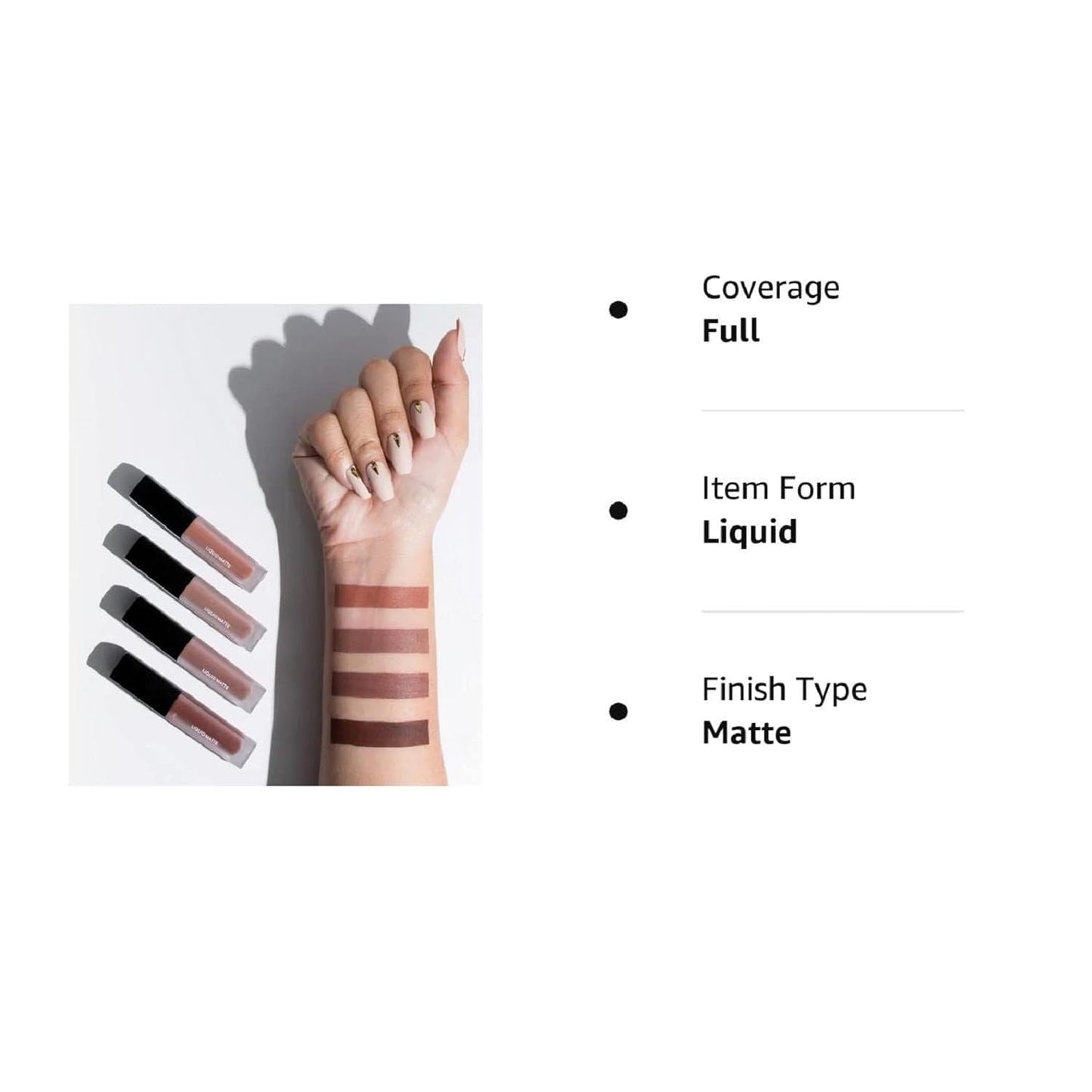 Pack of 4 Professional Color Sensational Liquid Matte Lipsticks in Nude Edition, featuring mini lipsticks with a matte finish in various nude shades