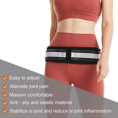 Stretchable Joint Hip Belt | Lower Back Support Belt for Men and Women | Palvic Support | SI Joint Support | Anti-Slip Sciatic Nerve Brace For Back Pain