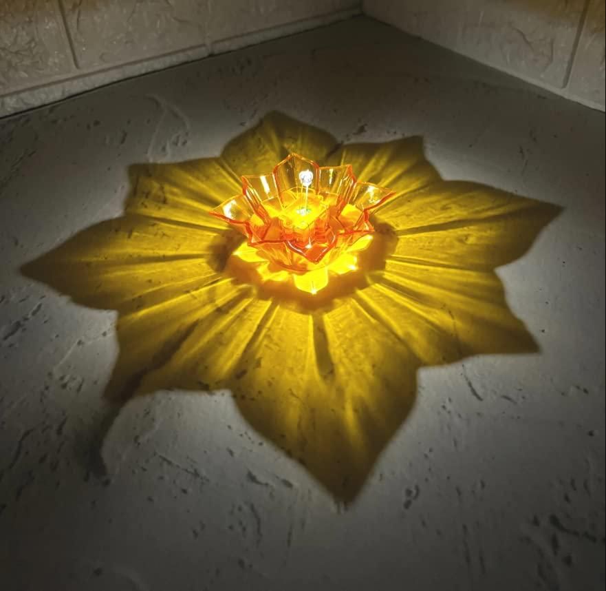 3D Ragoli Reflector & Reusable 2 In 1 Fancy Water Sensor Diya for Diwali Pooja