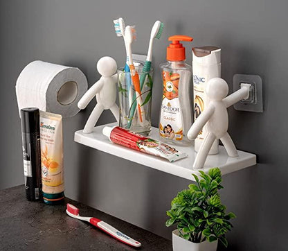 Human Figurine self-adhesive Wall Mounted Organizer Selves for Bathroom and Kitchen