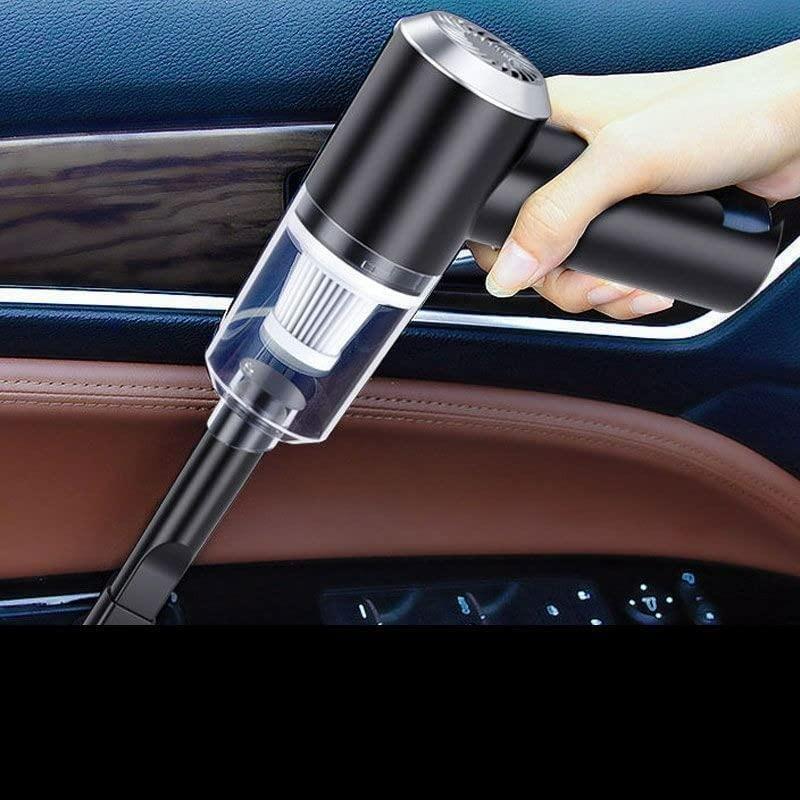 2 in-1 Portable Electric Professional Air Dust Car Vaccum Cleaner with Blower, Wireless USB Rechargeable | Handheld Vacuum, Reusable Filter, Powerful Suction, Lightweight & Durable Body