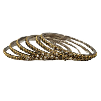 Metal Stone Bangles Set