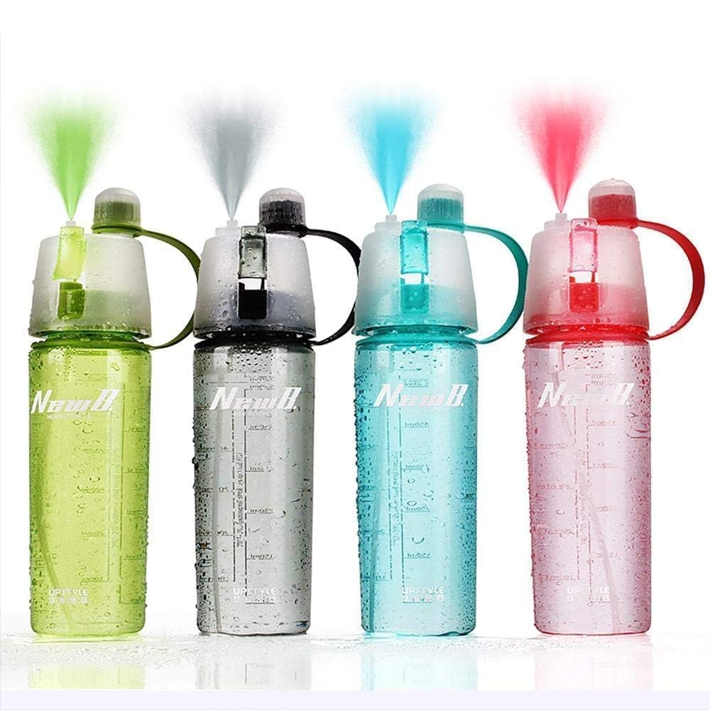 New B Portable Mist Spray Sports Water Bottle for Outdoor Sports, Running and Gym, Cycling, Camping & Hiking | Stay Refreshed and Hydrate, 600ml