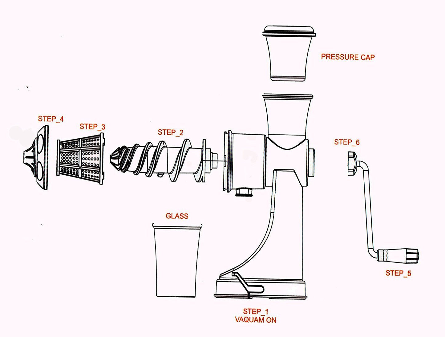 Manual Hand Juicer with Steel Handle for Fruits