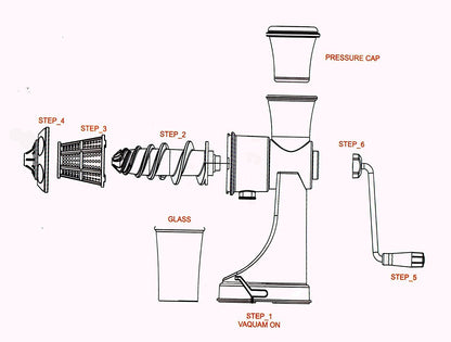 Manual Hand Juicer with Steel Handle for Fruits