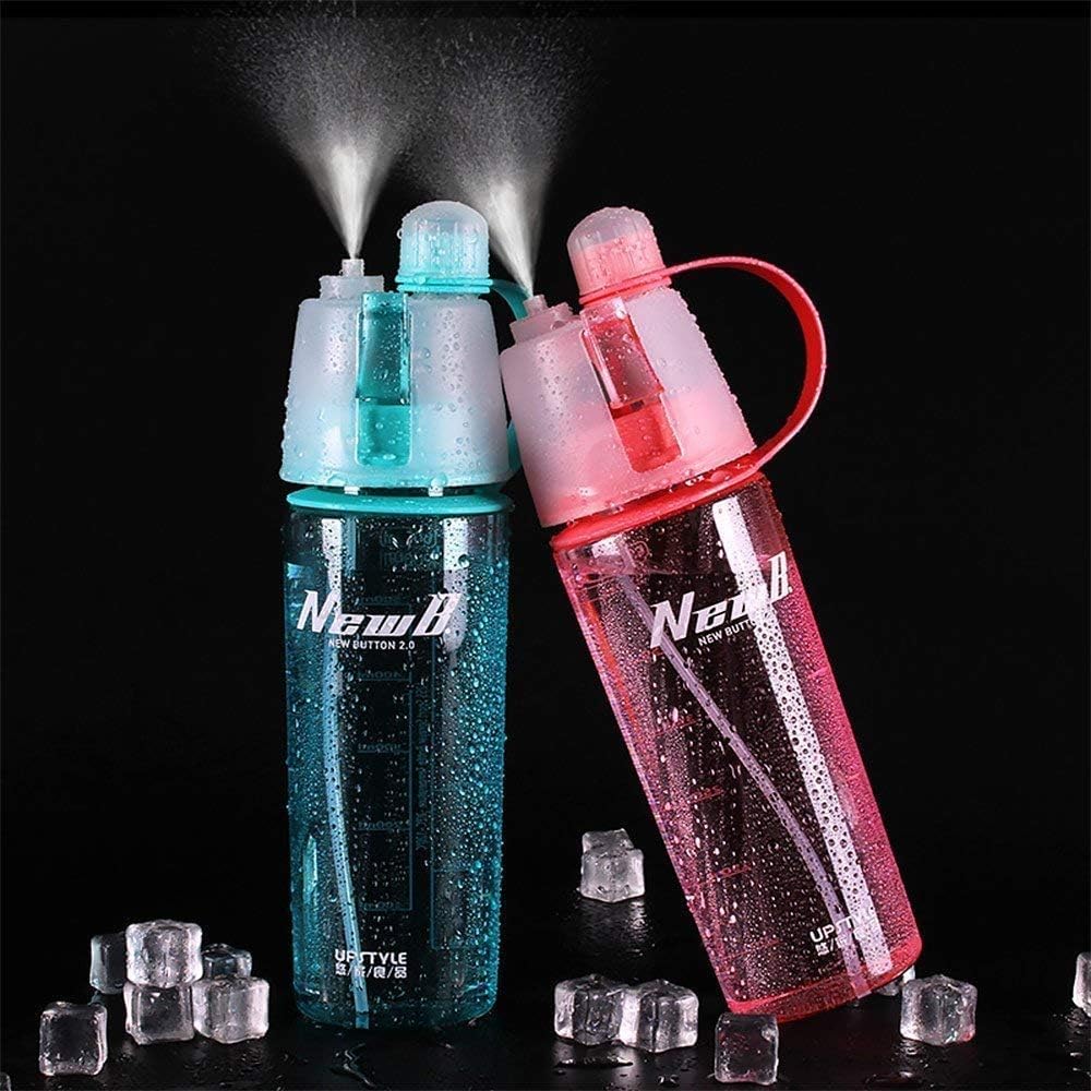 New B Portable Mist Spray Sports Water Bottle for Outdoor Sports, Running and Gym, Cycling, Camping & Hiking | Stay Refreshed and Hydrate, 600ml