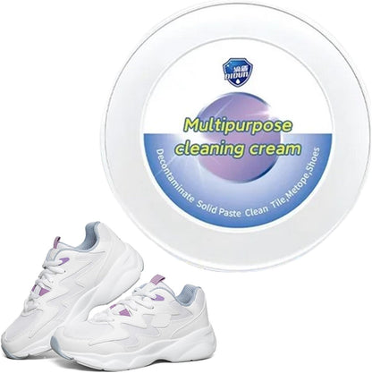 Shoe and Sneaker Whitening Cleaning Cream Gel with Sponge Instant Shoe Polish Whitener for White Shoes | Multi-Purpose Cleaning Eraser Stain Remover Cream (Pack of 2)