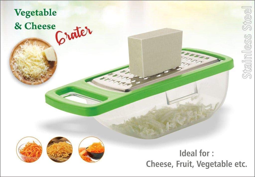 Mini Cheese and Garlic Grater Slicer, Chopper with Stainless Steel Blades -with Storage Container