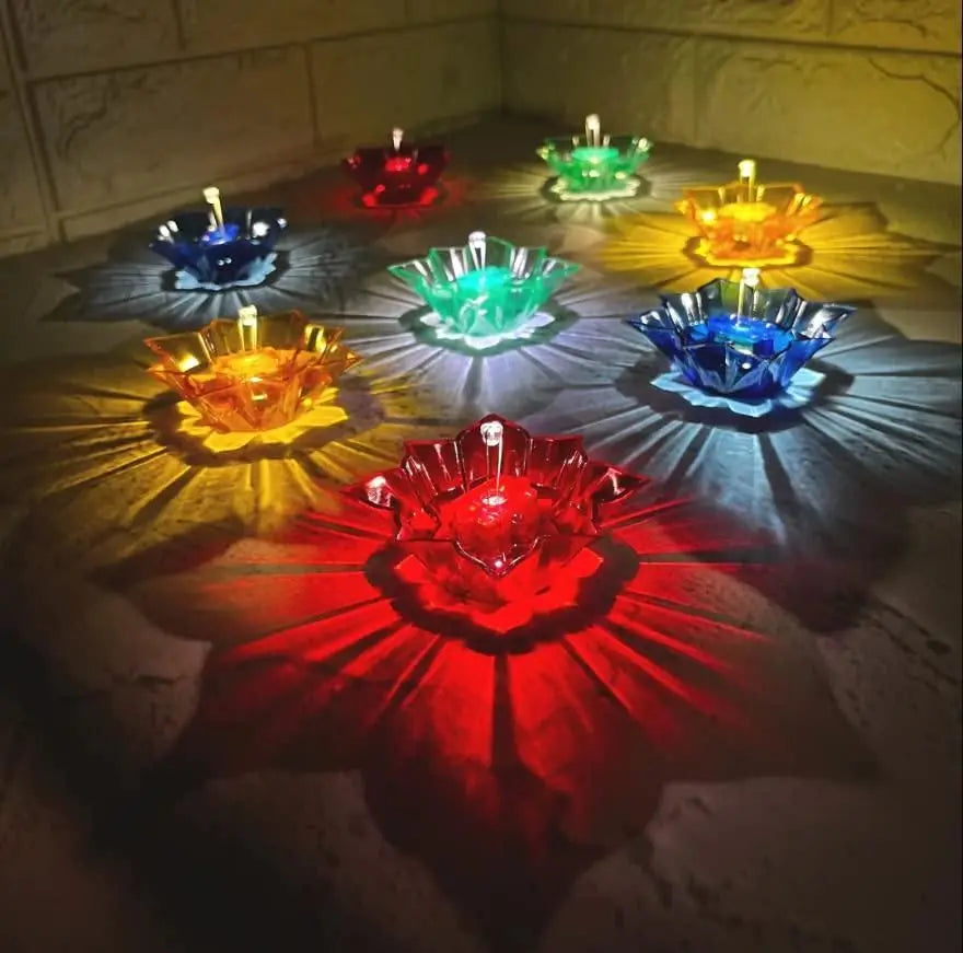 3D Ragoli Reflector & Reusable 2 In 1 Fancy Water Sensor Diya for Diwali Pooja