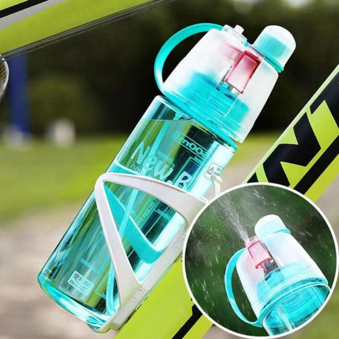 New B Portable Mist Spray Sports Water Bottle for Outdoor Sports, Running and Gym, Cycling, Camping & Hiking | Stay Refreshed and Hydrate, 600ml