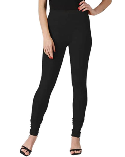 Women's Regular Fit Super Comfy Lycra Cotton Stretchable Leggings for Women, Black