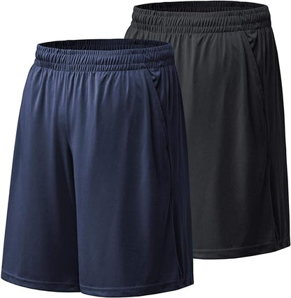 Men's Active Shorts for Running, Yoga, and Outdoor Sports, Quick Dry, Lightweight, and Stretchable Shorts Pack of 3