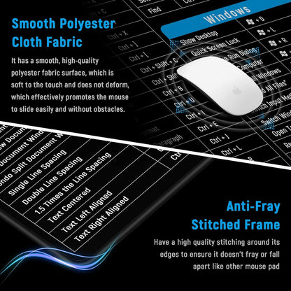 Anti Slip Keyboard Microsoft Office Shortcut Keys Pattern Mouse and Desk Mat