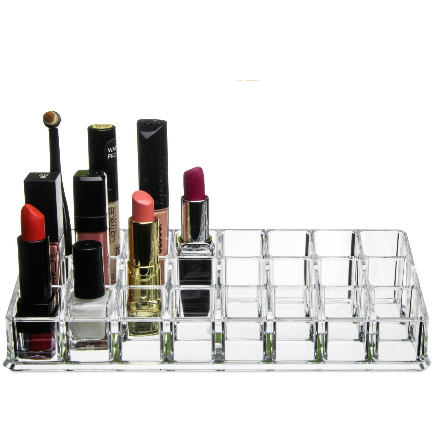 24 Compartment Acrylic Lipstick & Makeup Organizer Tray For Women