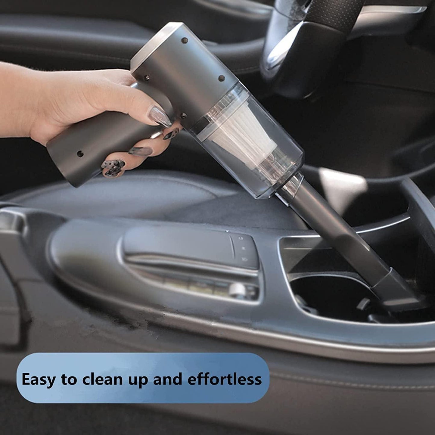 2 in-1 Portable Electric Professional Air Dust Car Vaccum Cleaner with Blower, Wireless USB Rechargeable | Handheld Vacuum, Reusable Filter, Powerful Suction, Lightweight & Durable Body