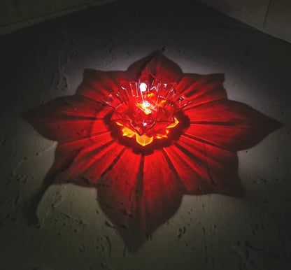 3D Ragoli Reflector & Reusable 2 In 1 Fancy Water Sensor Diya for Diwali Pooja