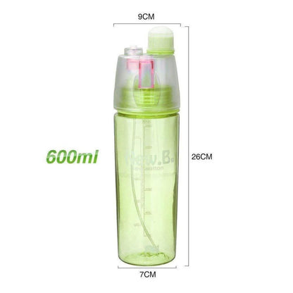 New B Portable Mist Spray Sports Water Bottle for Outdoor Sports, Running and Gym, Cycling, Camping & Hiking | Stay Refreshed and Hydrate, 600ml