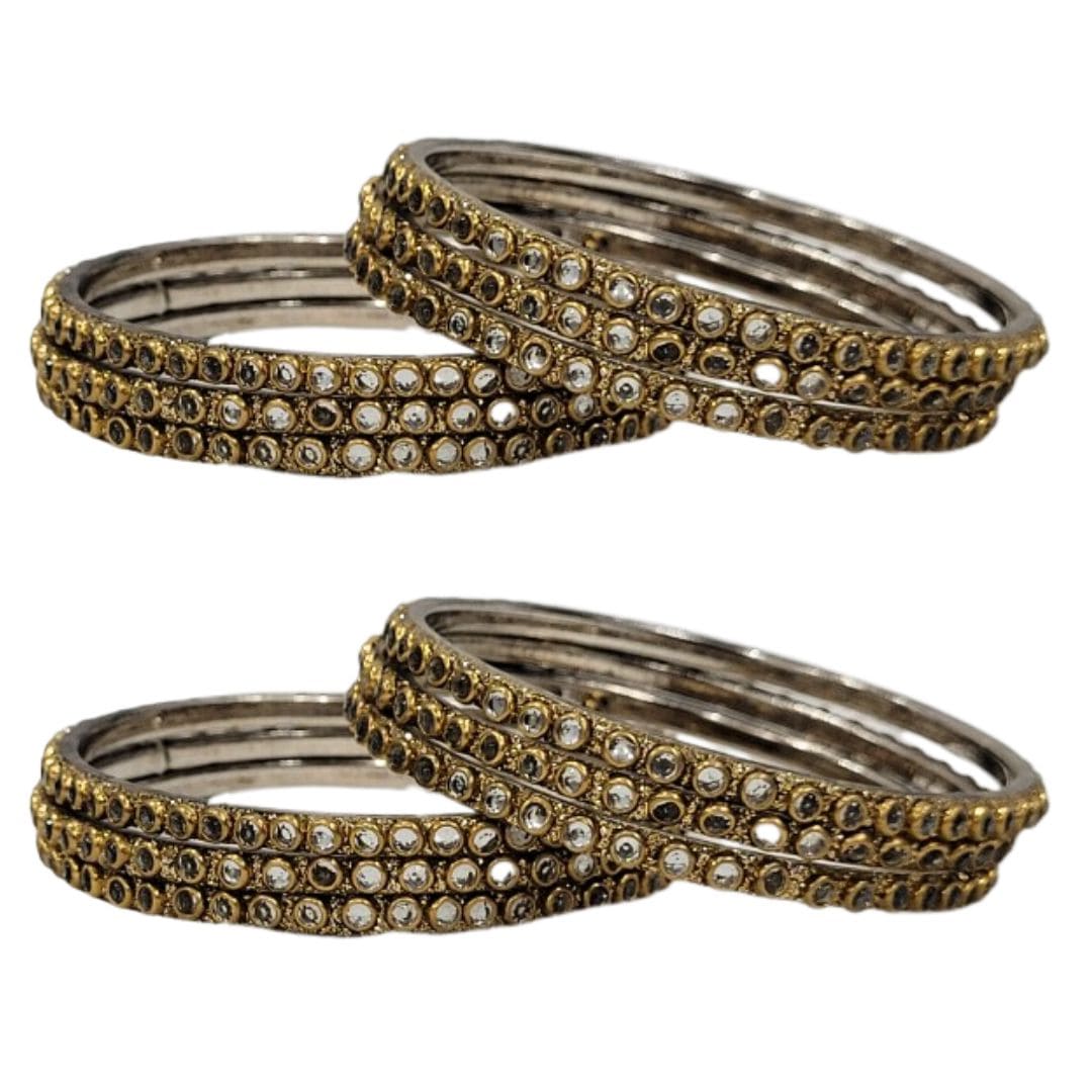 Metal Stone Bangles Set