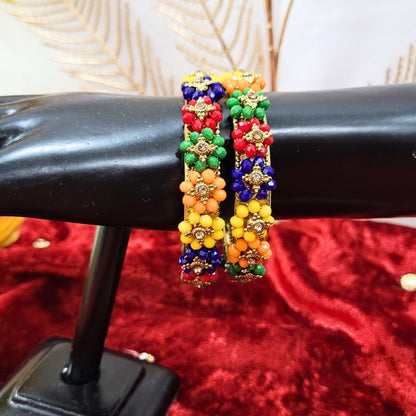 Traditional Wear Flower Design Bangles Kada for womens and girls