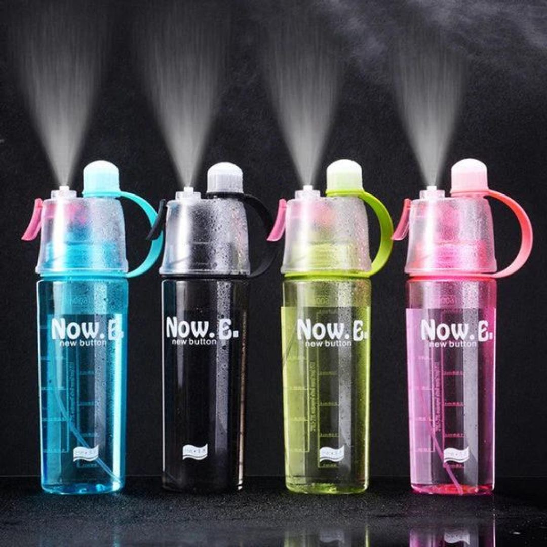 New B Portable Mist Spray Sports Water Bottle for Outdoor Sports, Running and Gym, Cycling, Camping & Hiking | Stay Refreshed and Hydrate, 600ml