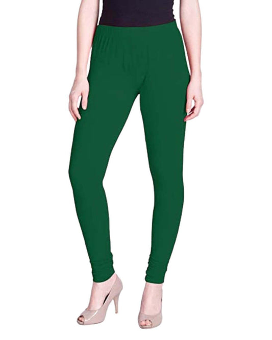 Women's Regular Fit Super Comfy Lycra Cotton Stretchable Leggings for Women, Dark Green