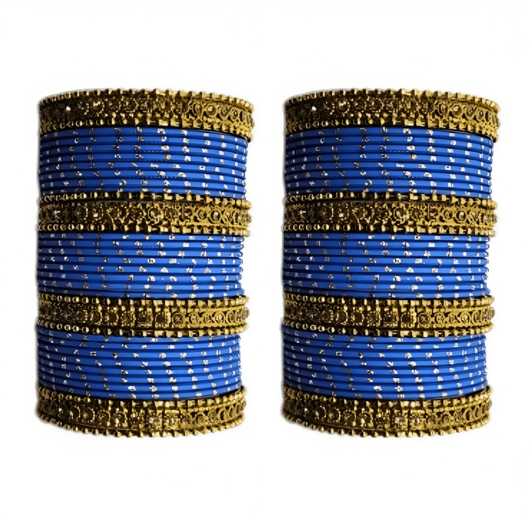 Oxidised Bangles with Beautiful Golden Dot Bangles Set of 2