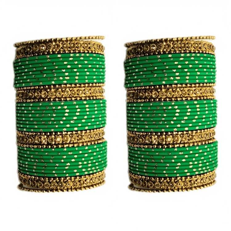 Oxidised Bangles with Beautiful Golden Dot Bangles Set of 2