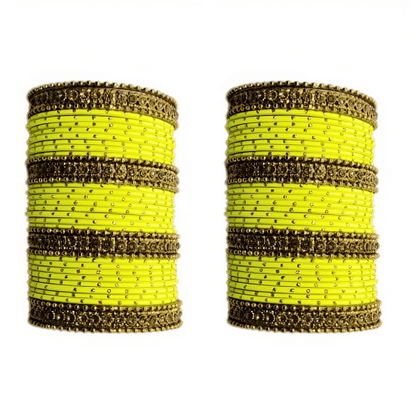 Oxidised Bangles with Beautiful Golden Dot Bangles Set of 2