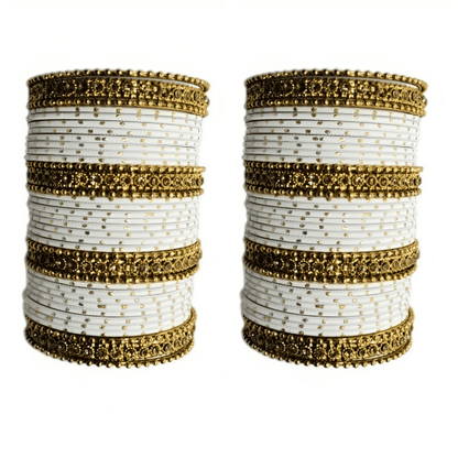 Oxidised Bangles with Beautiful Golden Dot Bangles Set of 2