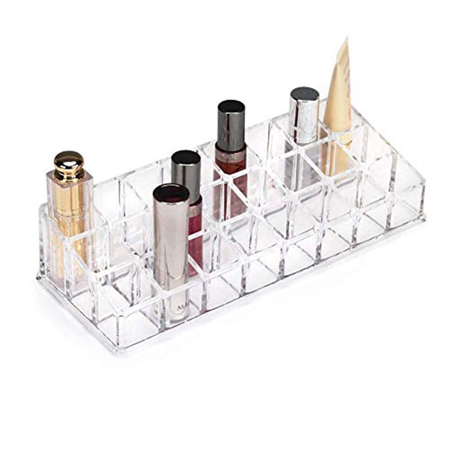 24 Compartment Acrylic Lipstick & Makeup Organizer Tray For Women