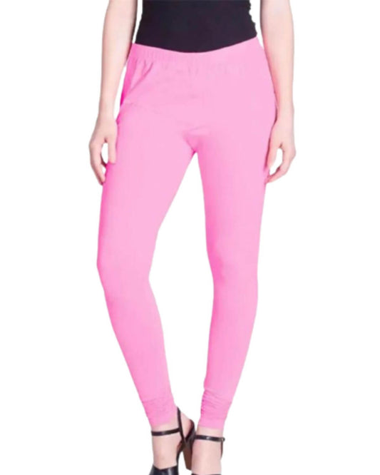 Women's Regular Fit Super Comfy Lycra Cotton Stretchable Leggings for Women, Baby Pink