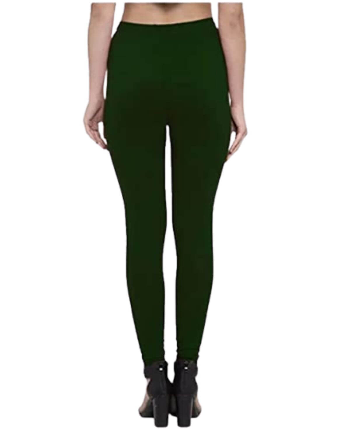 Women's Regular Fit Super Comfy Lycra Cotton Stretchable Leggings for Women, Bottle Green