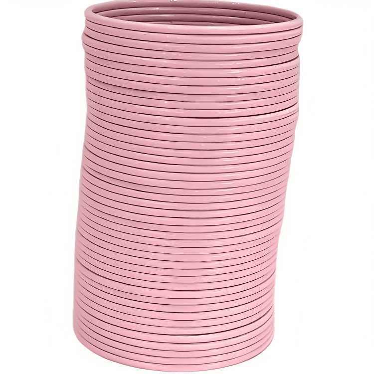 Baby Pink Color Plain Glossy Metal Bangles for womens set of 48 bangles