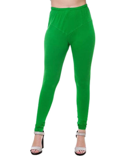 Women's Regular Fit Super Comfy Lycra Cotton Stretchable Leggings for Women, Bright Green