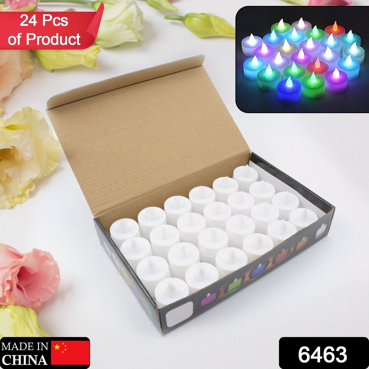 Multicolor LED Tealights Candles (24 Pack): Festive Decorations