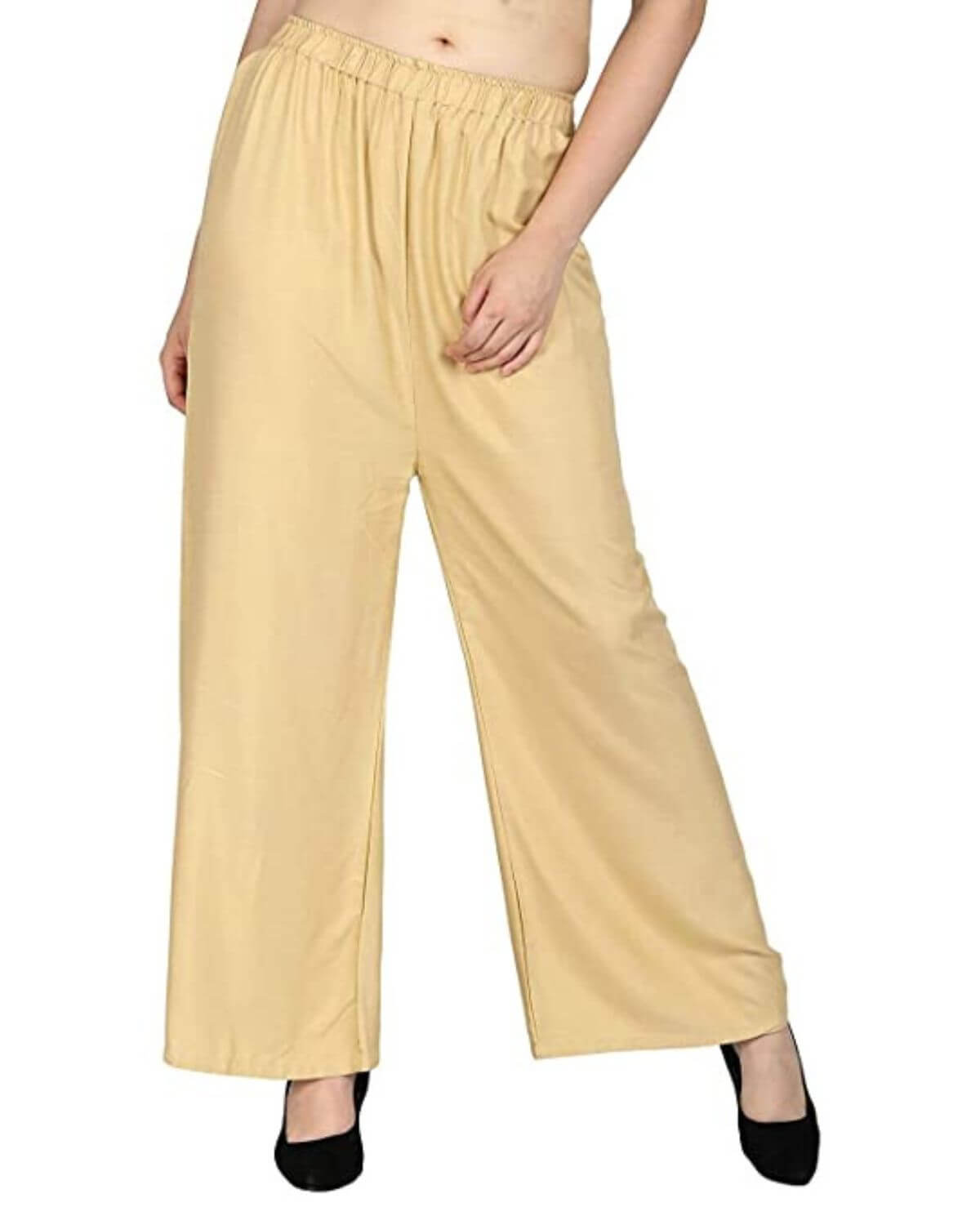 Chiku Rayon Cotton Regular Fit Palazzo Pants for Women 