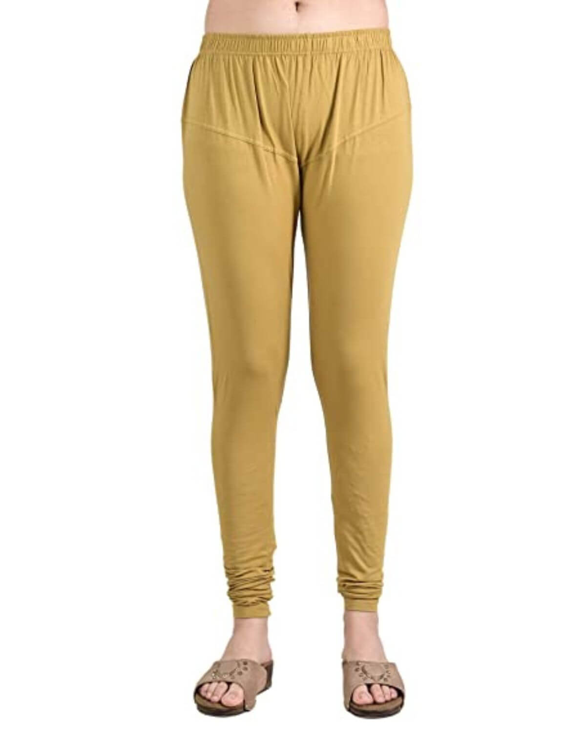 Womens Solid Cotton Churidar Leggings