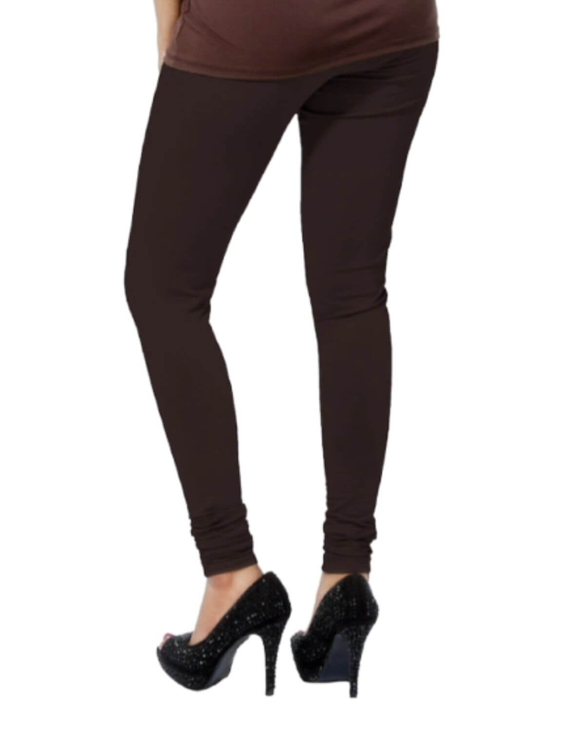 Women's Regular Fit Super Comfy Lycra Cotton Stretchable Leggings for Women, Dark Brown