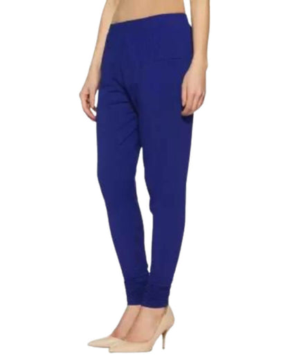 Women's Regular Fit Super Comfy Lycra Cotton Stretchable Leggings for Women, Dark Royal Blue