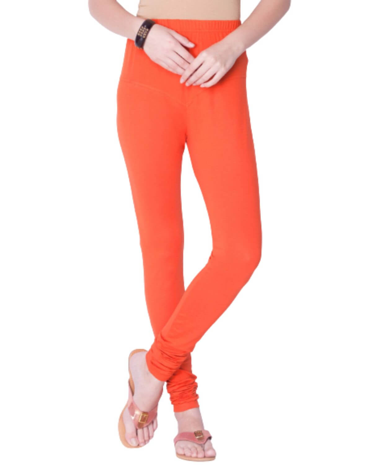 Womens Solid Cotton Churidar Leggings