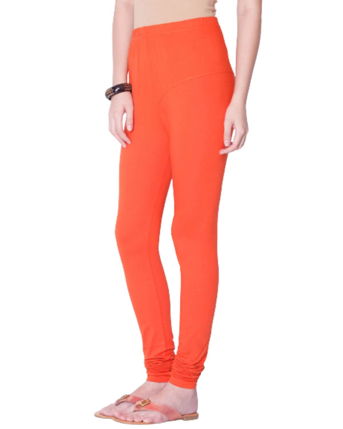 Women's Regular Fit Super Comfy Lycra Cotton Stretchable Leggings for Women, Dark Orange