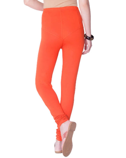 Women's Regular Fit Super Comfy Lycra Cotton Stretchable Leggings for Women, Dark Orange